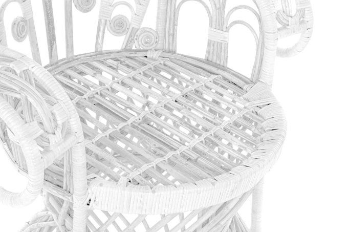 FAUTEUIL ROTIN POLYESTER 96X66X140 BLANC