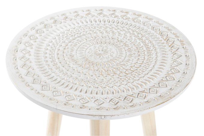 TABLE AUXILIAIRE MDF 30X30X31 DÉCAPAGE BLANC 