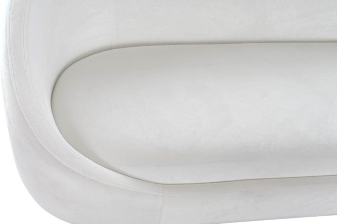 Canapé polyester et pieds métal or blanc 