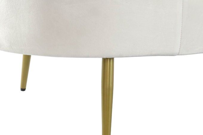 Canapé polyester et pieds métal or blanc 
