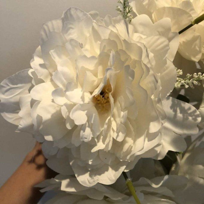 Vase transparent H.25 cm avec fleurs 