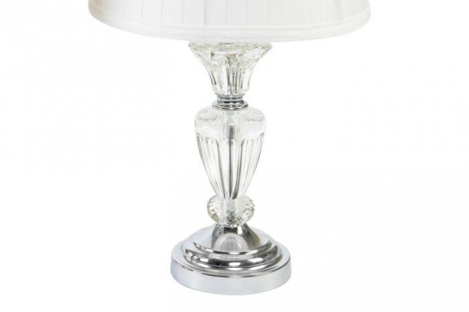 Lampe à Poser en verre et métal 28X28X49