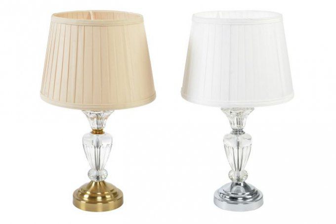 Lampe à Poser en verre et métal 28X28X49