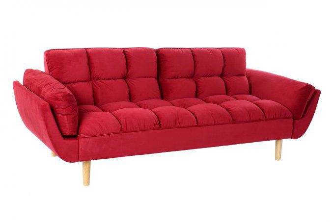 Canapé Convertible Rouge Magenta