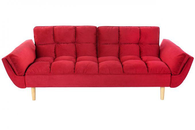 Canapé Convertible Rouge Magenta