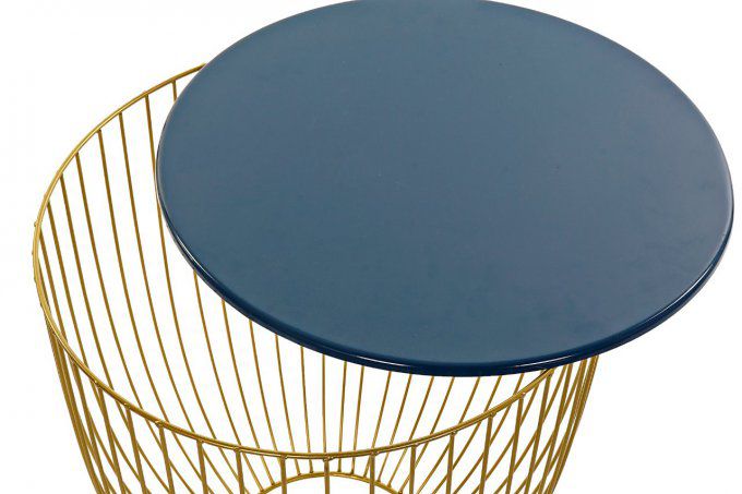 Table auxiliaire set 2 métal laqué bleu