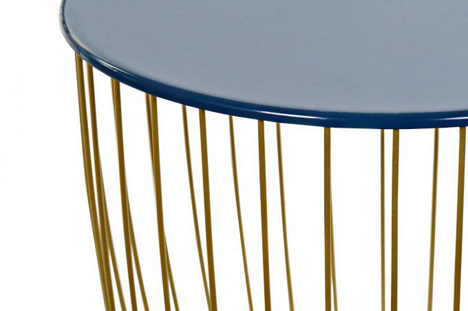 Table auxiliaire set 2 métal laqué bleu