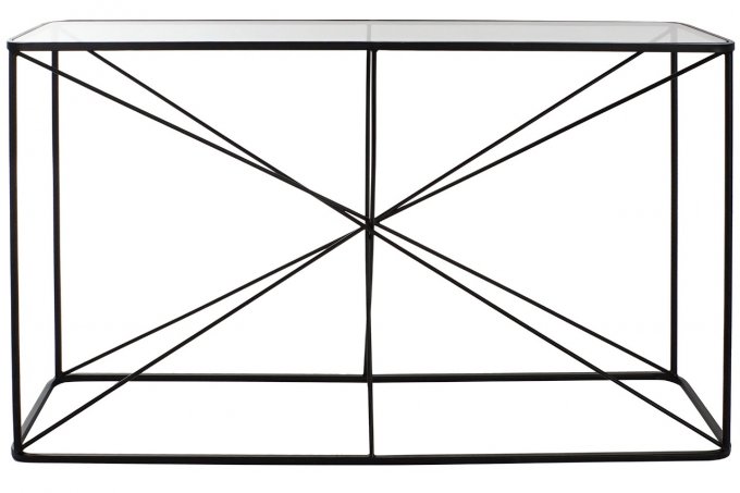 Console en métal et verre