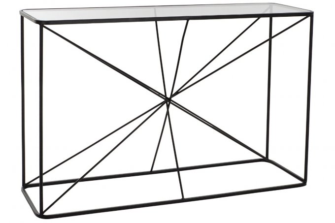 Console en métal et verre