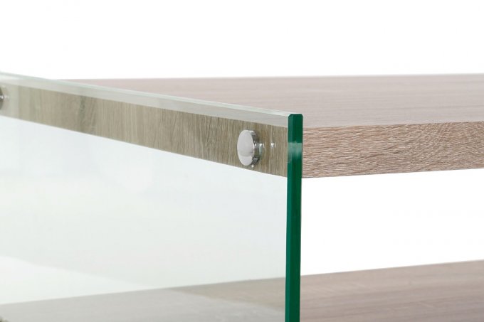 Table basse MDF et verre trempée
