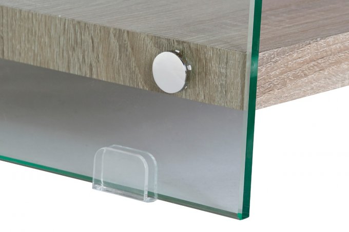 Table basse MDF et verre trempée