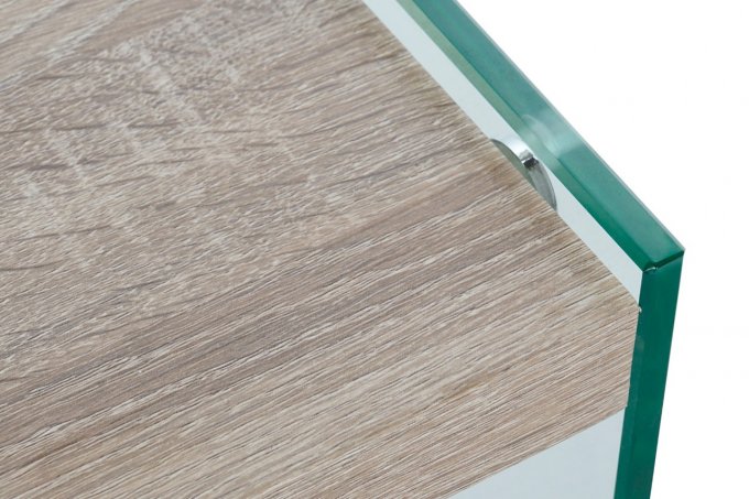 Table basse MDF et verre trempée