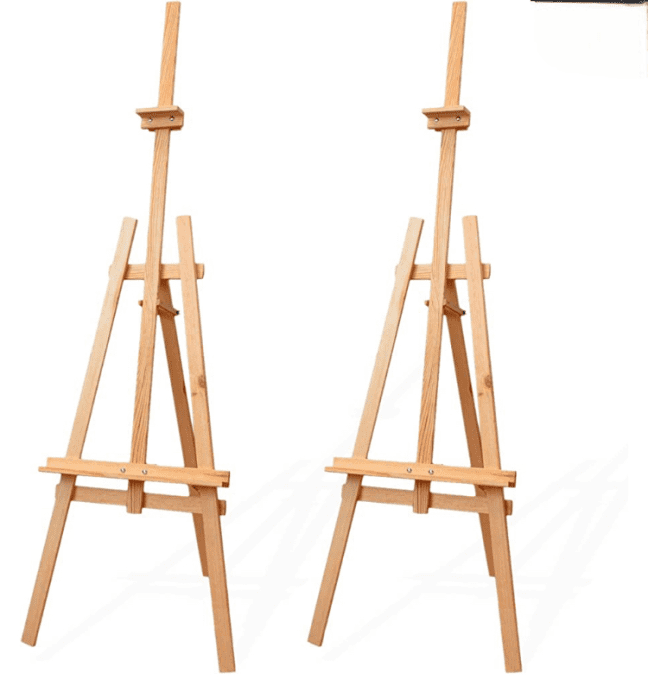 Trépied en bois pour panneau.