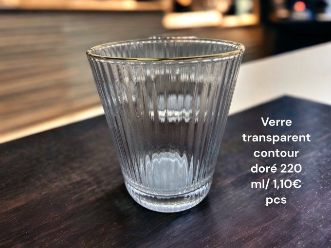 Verre strié contour doré 350 ml