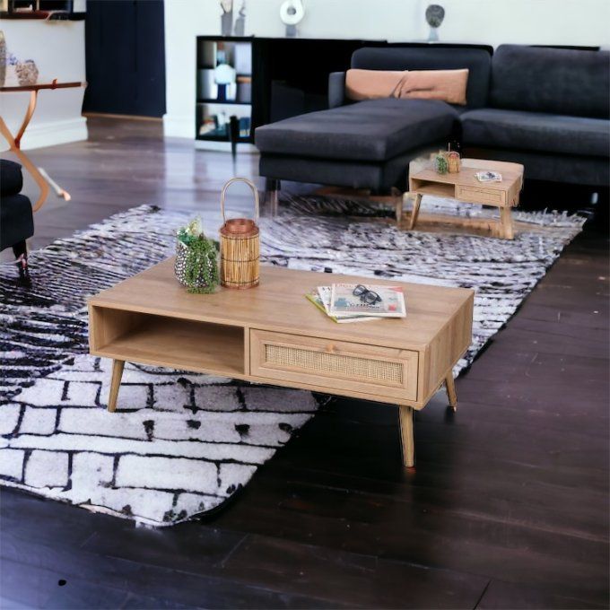 BALI - TABLE BASSE AVEC 1 TIROIR 110X59XH39CM