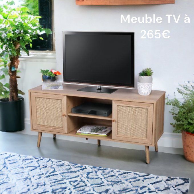BALI - MEUBLE TV AVEC 2 PORTES 120X39XH56,5CM