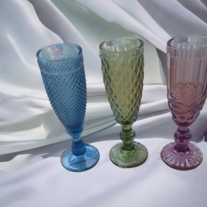 verre à pied gravé rose 150 ml 
