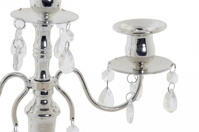 Chandelier en métal acrylique argenté H37cm