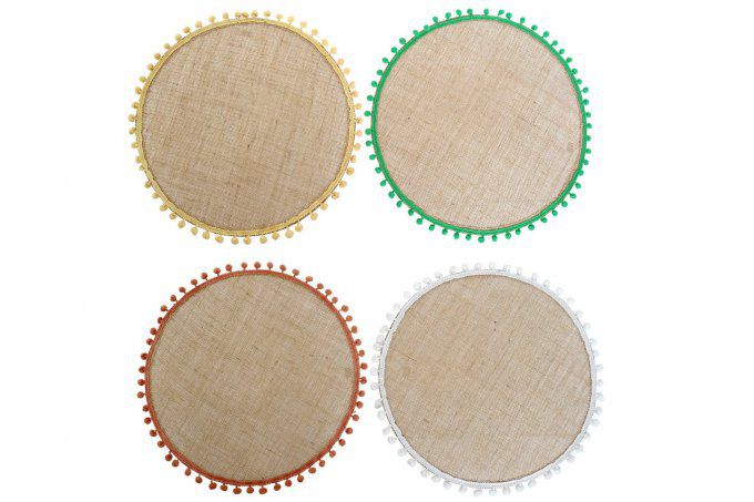  Set de table en jute pompon vendu à l'unité 