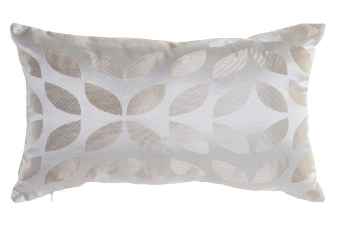 Coussin en polyester - Feuilles beige 50x30cm